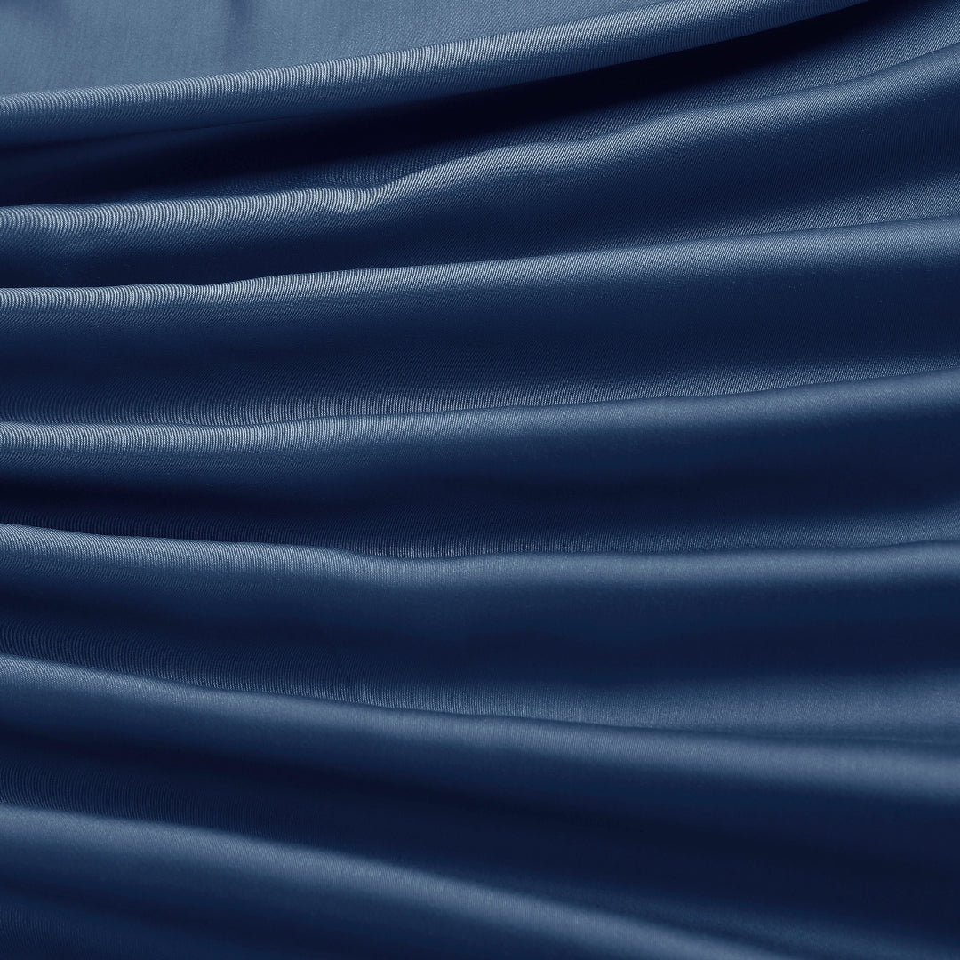 100% Bamboo Bedding Set – Silver Grey + Indigo Blue