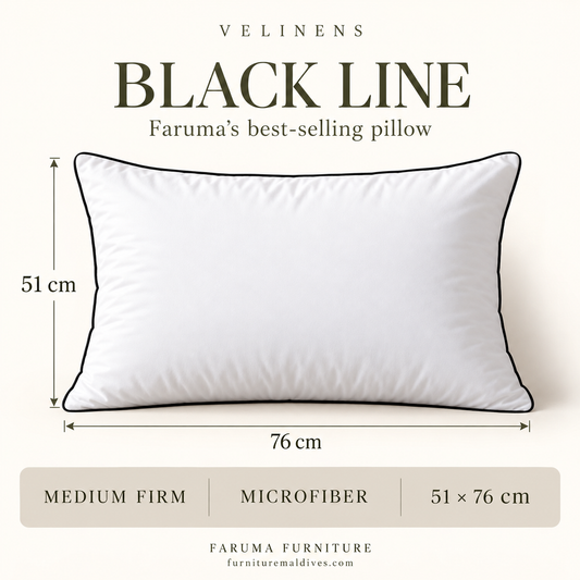 VELINENS Black Line Microfiber Pillow · Medium Firm size and product specifications