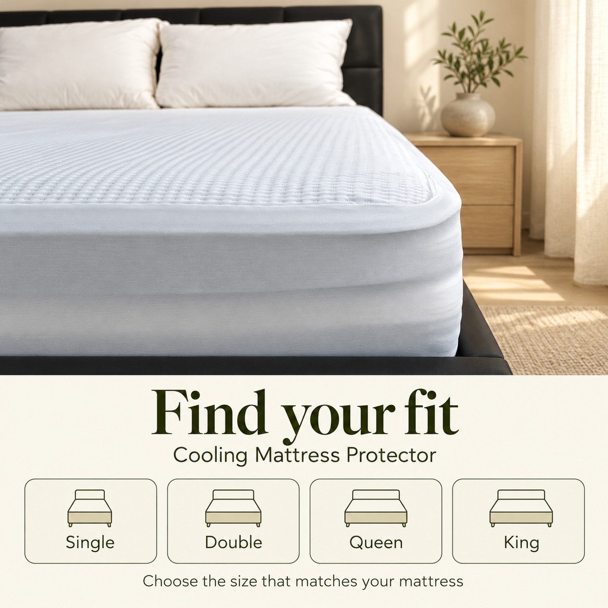 VELINENS Cooling Mattress Protector — cooling protector sizes at Faruma Furniture Maldives