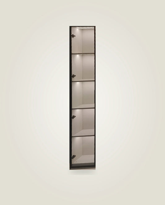 AIDA LED Glass Cabinet — Gold / Silver