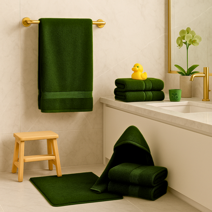 Egyptian Cotton Kids Bath Towel · Moss Green — original product photograph