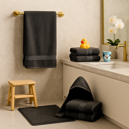 Egyptian Cotton Kids Bath Towel · Charcoal Grey — original product photograph