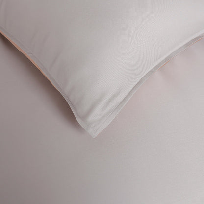 100% Bamboo Bedding Set – Light Grey + Camel Pink
