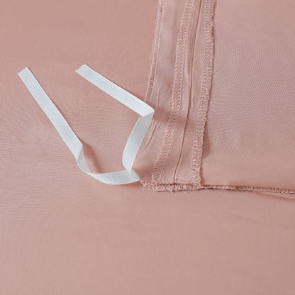 100% Bamboo Bedding Set – Light Grey + Camel Pink