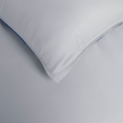 100% Bamboo Bedding Set – Silver Grey + Indigo Blue