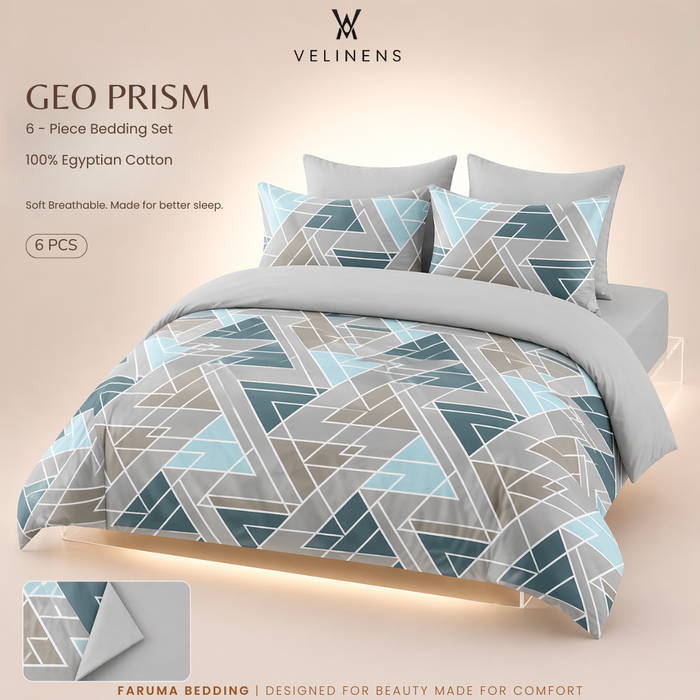 Cotton Duvet Set - Geo Prism