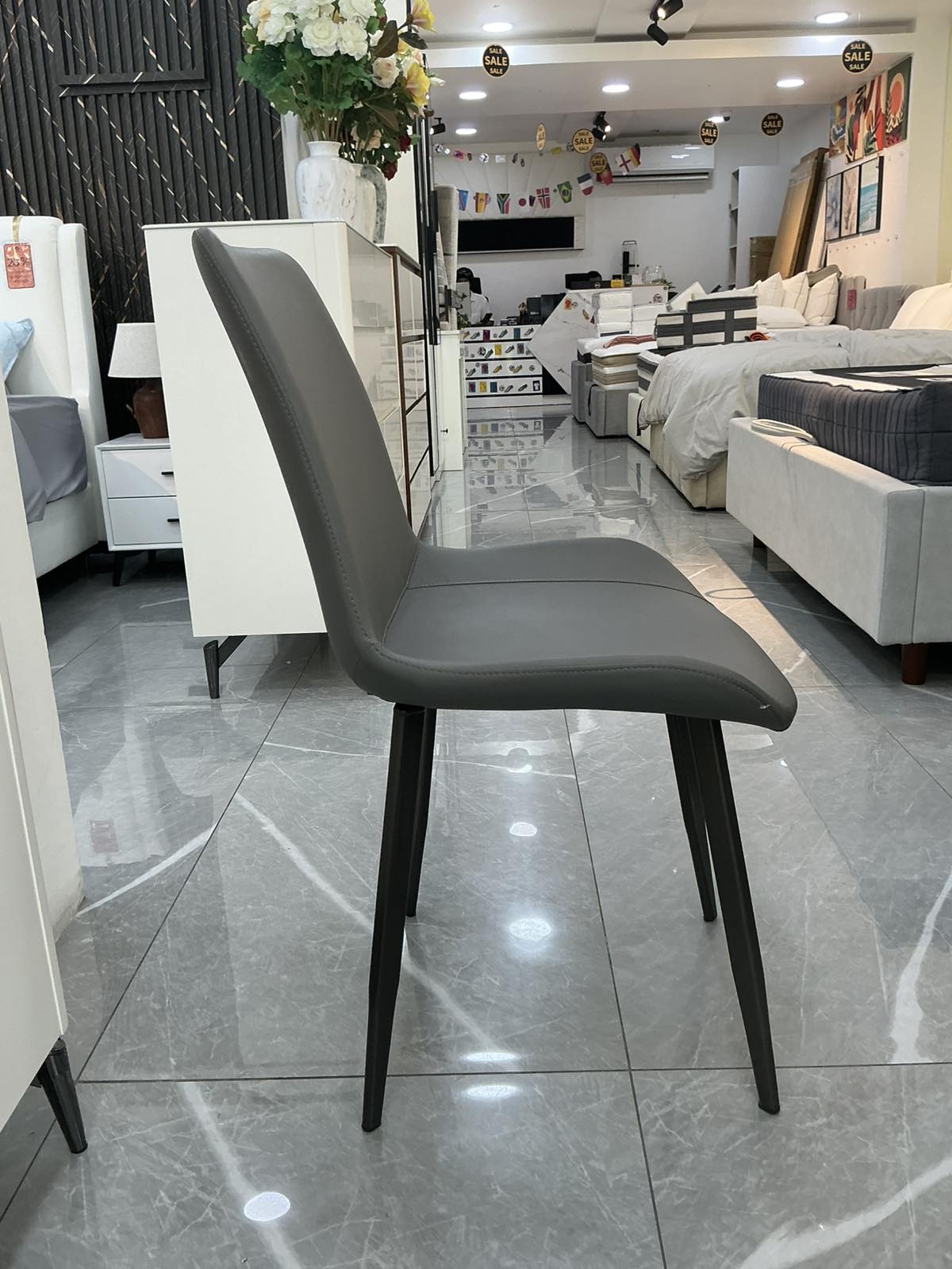 RAVEN Dining Chair — Dark Grey — actual chair detail view