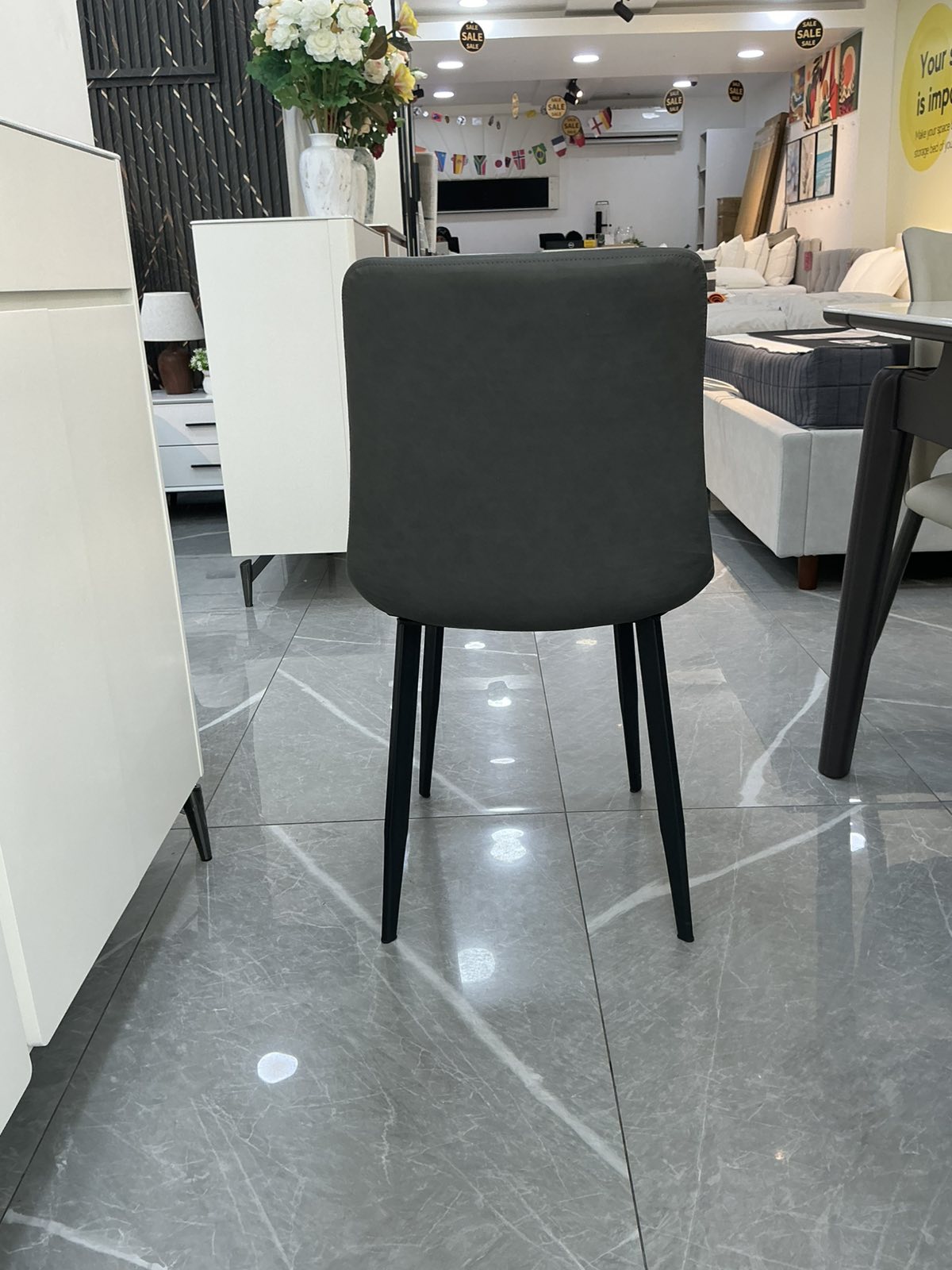 RAVEN Dining Chair — Dark Grey — actual chair detail view