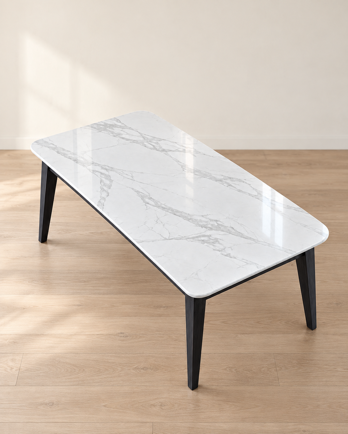 White stone-face table — product visualisation