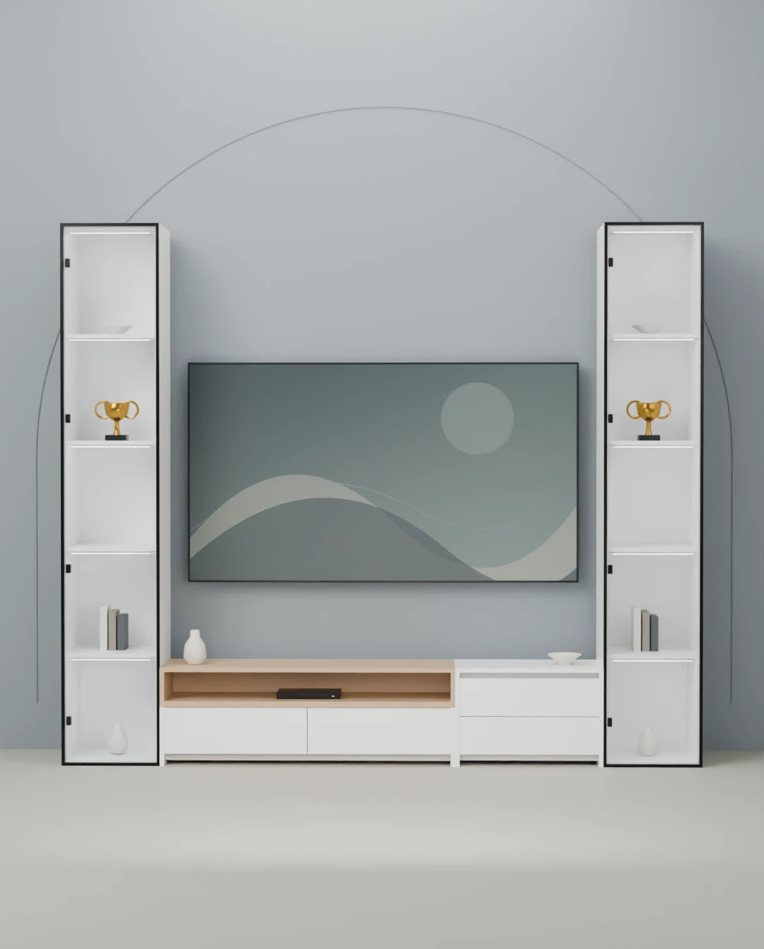 Silver Horizon — 260 cm furniture arrangement
