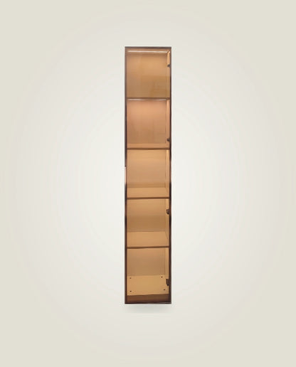 AIDA LED Glass Cabinet — Gold / Silver