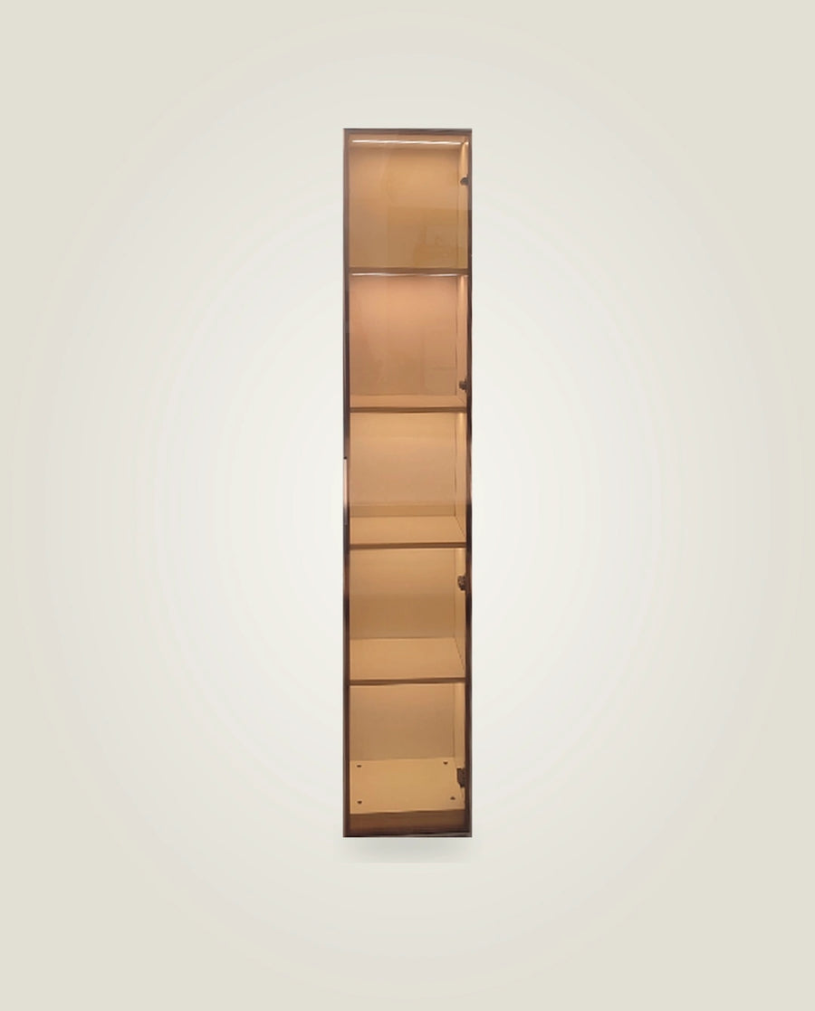 AIDA LED Glass Cabinet — Gold / Silver