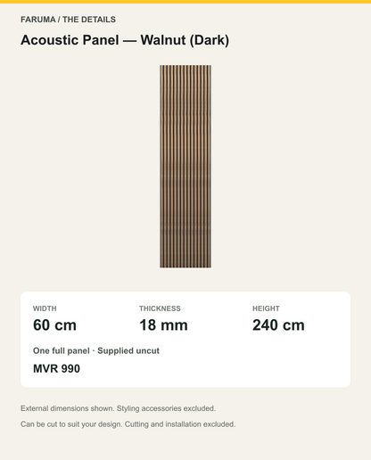 Acoustic Wall Panel — 60 × 240 cm, 18 mm