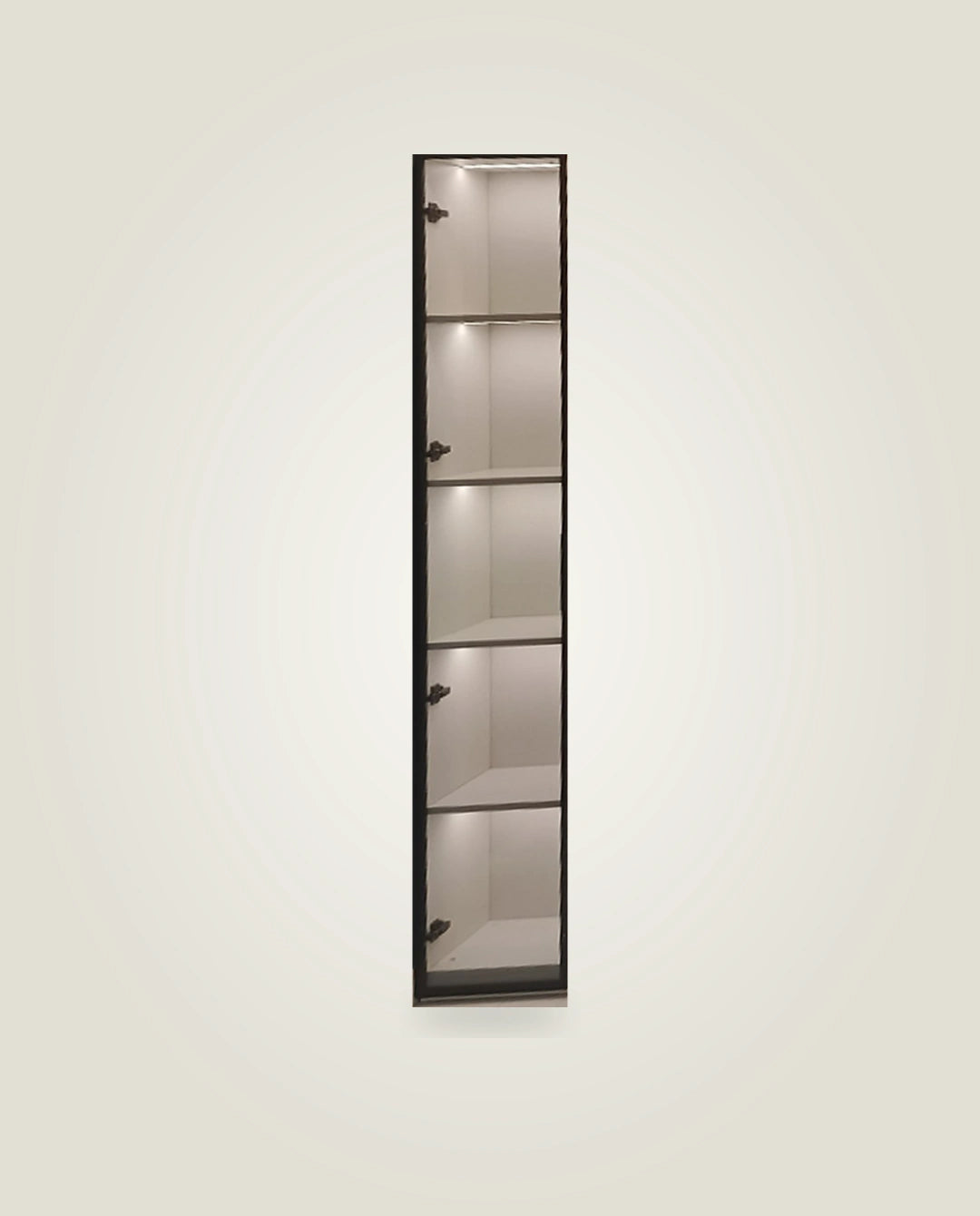 AIDA LED Glass Cabinet — Gold / Silver