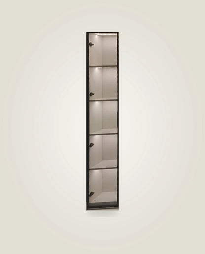 AIDA LED Glass Cabinet — Gold / Silver