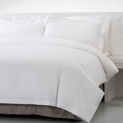 Striped White Cotton Duvet Cover