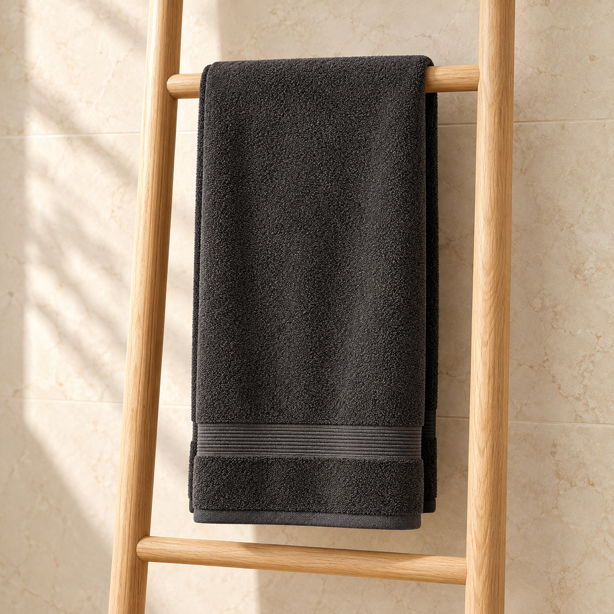 Egyptian Cotton Kids Bath Towel · Charcoal Grey — lifestyle product photograph at Faruma Furniture Maldives