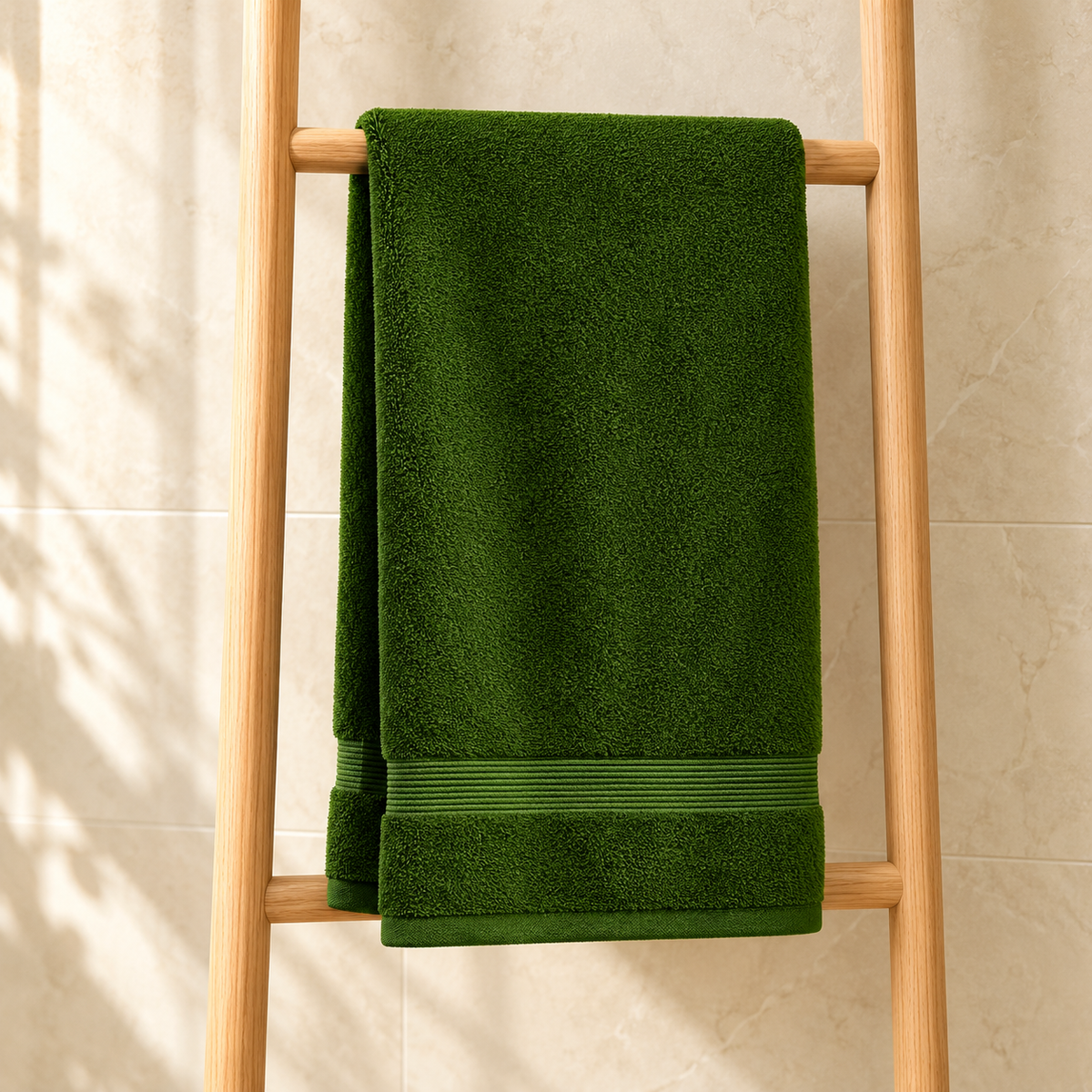 Egyptian Cotton Kids Bath Towel · Moss Green — lifestyle product photograph at Faruma Furniture Maldives