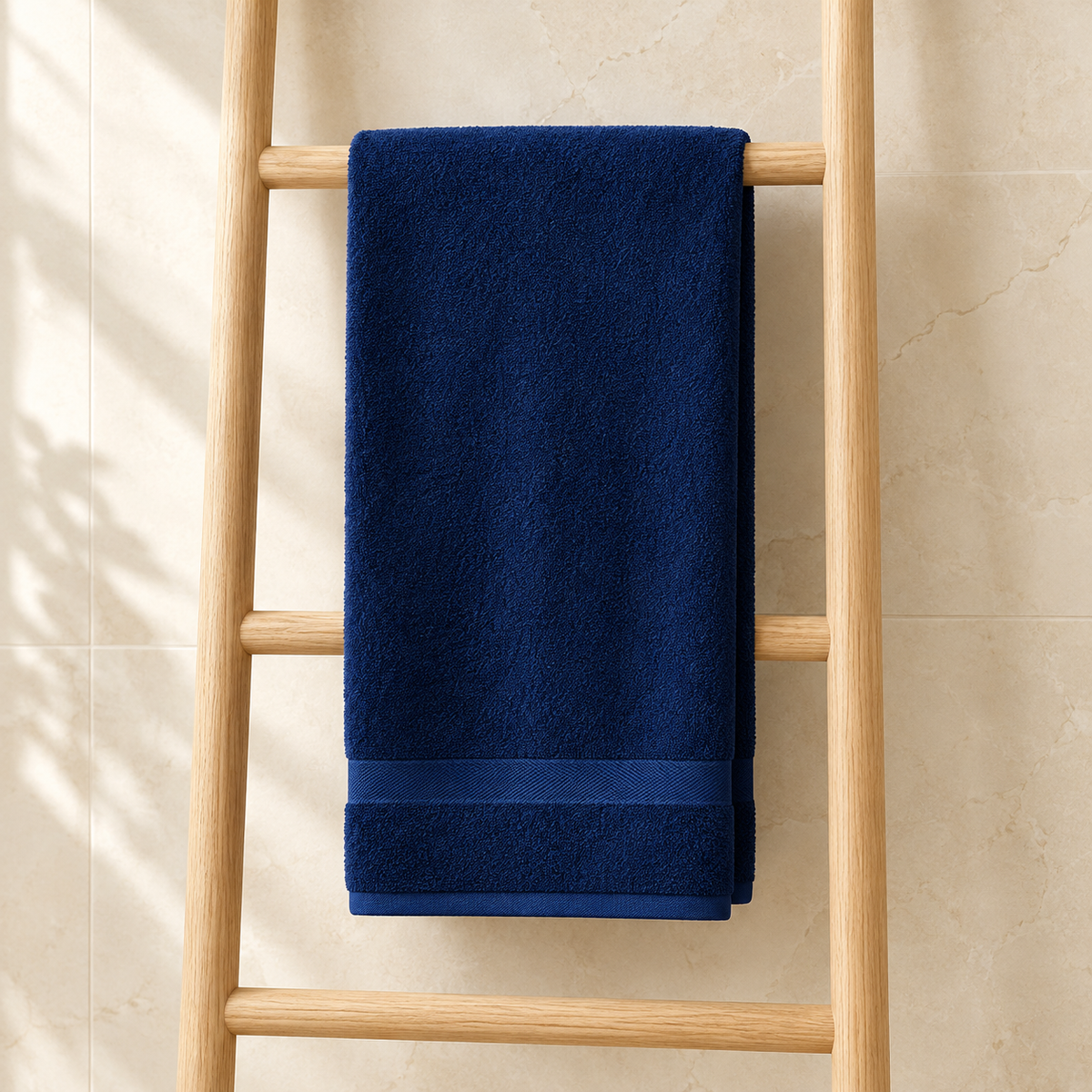 Egyptian Cotton Kids Bath Towel · Navy Blue — lifestyle product photograph at Faruma Furniture Maldives