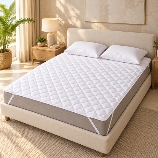 Mattress Protector · Single to Super King — lifestyle product photograph at Faruma Furniture Maldives