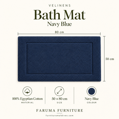 Egyptian Cotton Bath Mat · Navy Blue · 50 × 80 cm — size and product specification guide