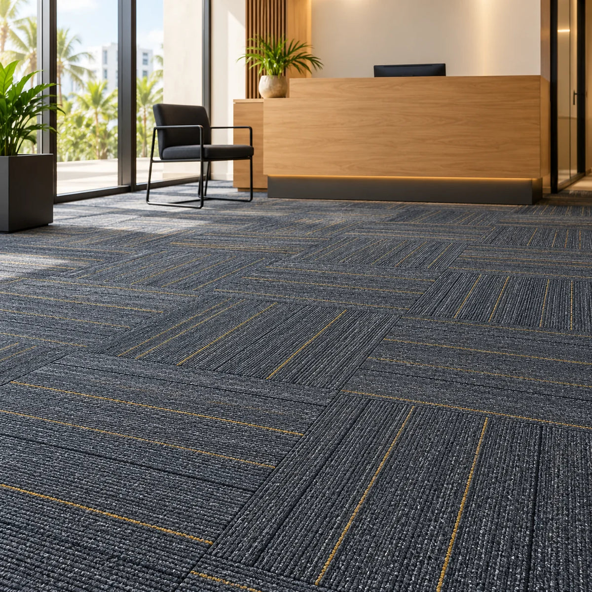 FC1205 office carpet tile installation - styling visualisation