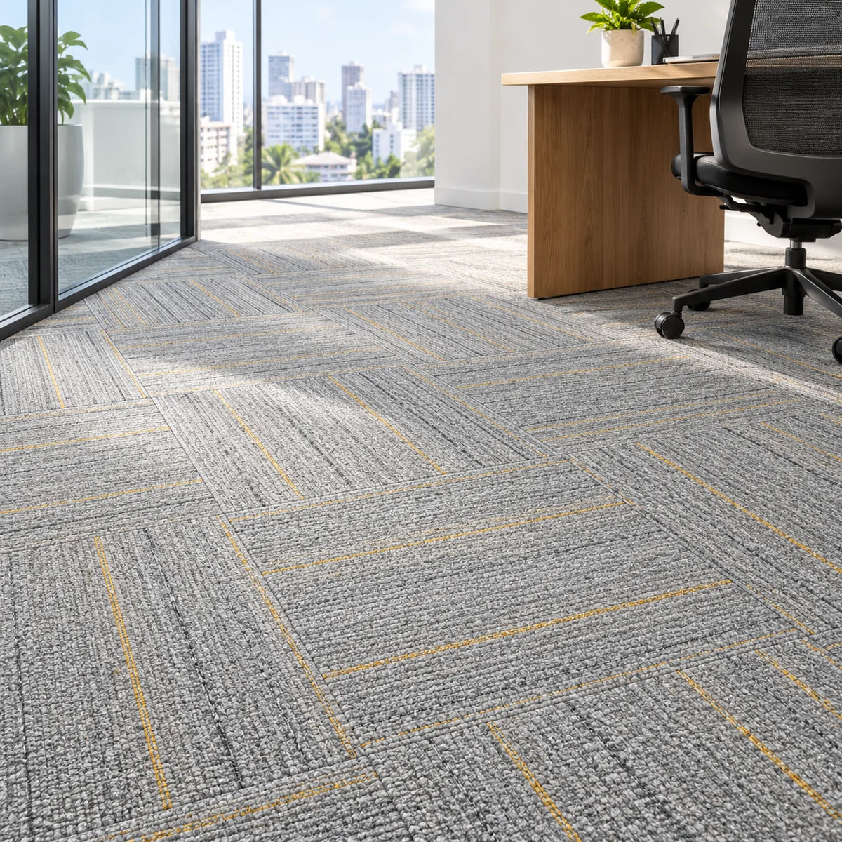 FC1210 office carpet tile installation - styling visualisation