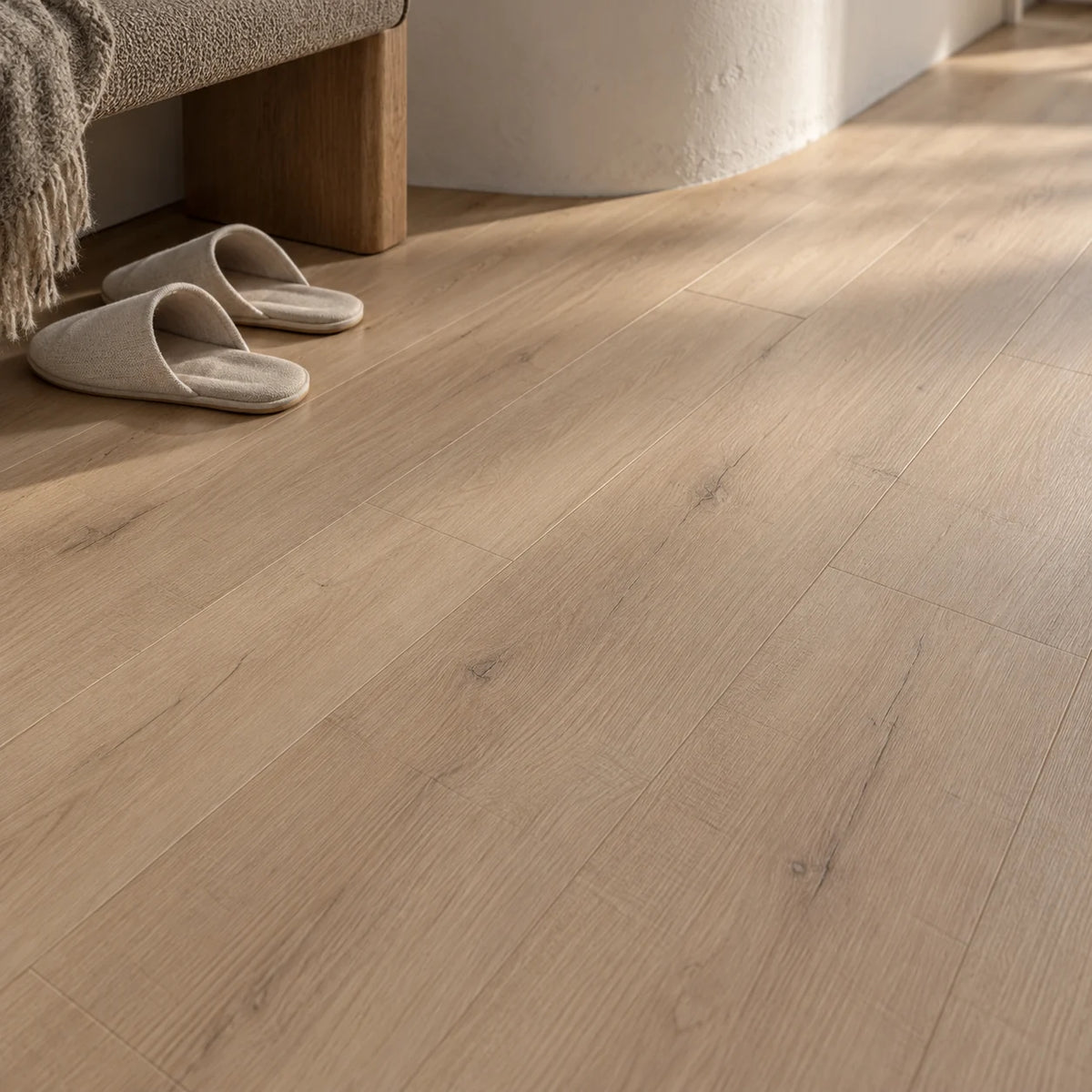 Dune Beige SPC flooring textured surface detail - visualisation