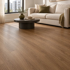 Ocean Oak SPC flooring in a contemporary room - styling visualisation