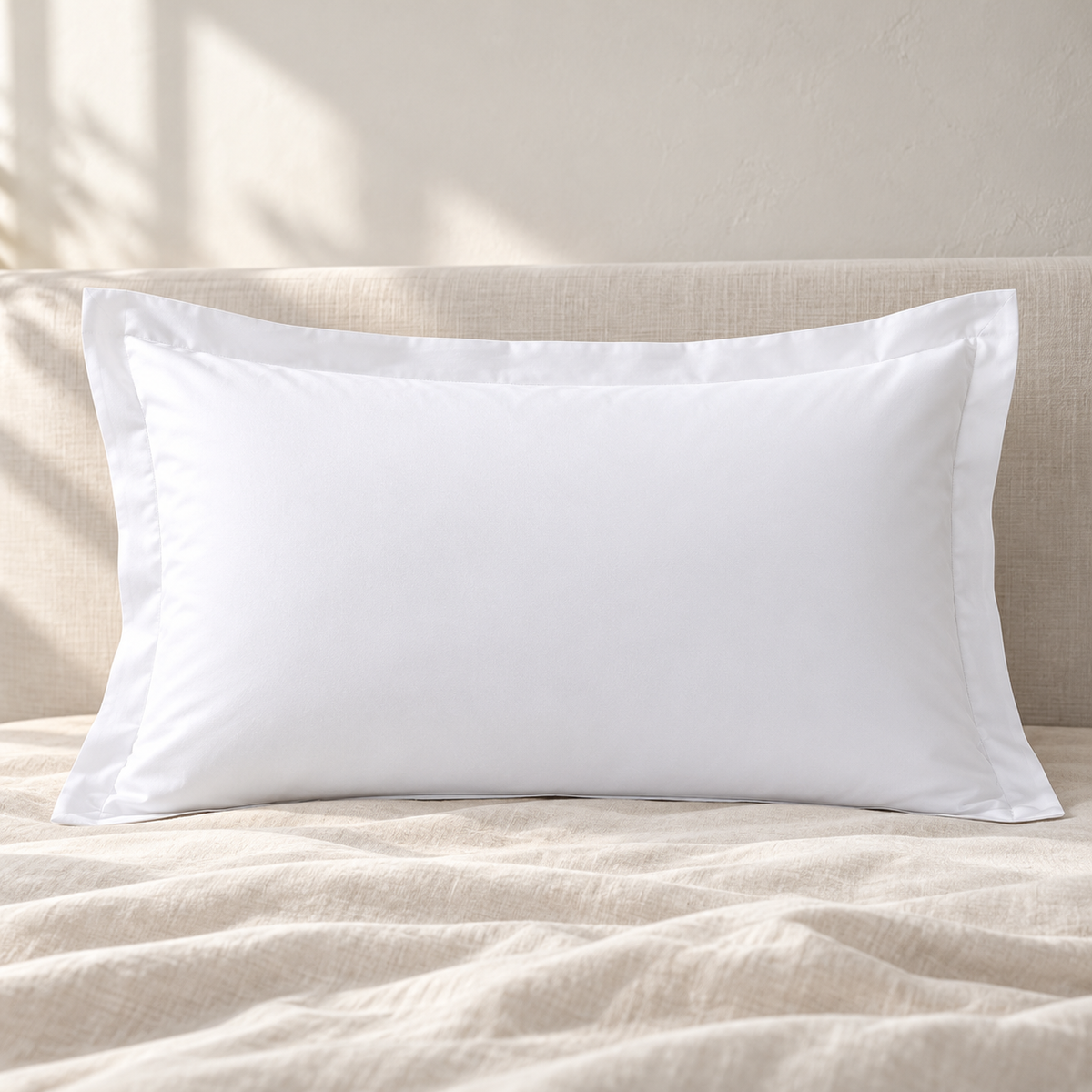White Pillowcase · 45 × 68 cm — lifestyle product photograph at Faruma Furniture Maldives
